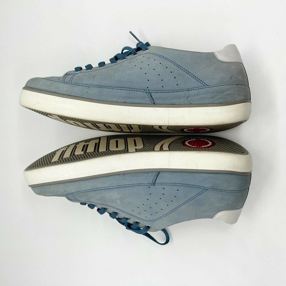 Fitflop Supertone Nubuck Skate Sneaker Shoes Sz 11 Mens Blue Lace Up Perforated - Picture 4 of 8